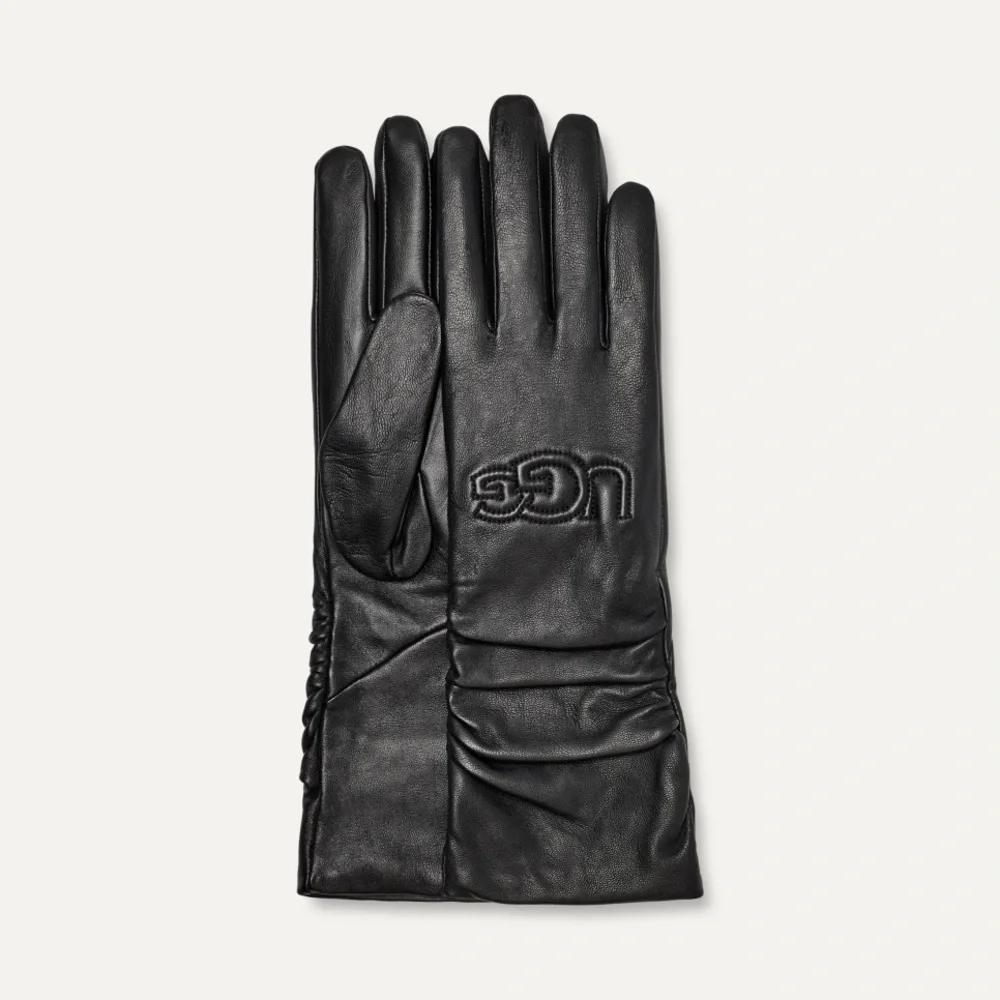 UGG Leather Scrunched Logo Glove